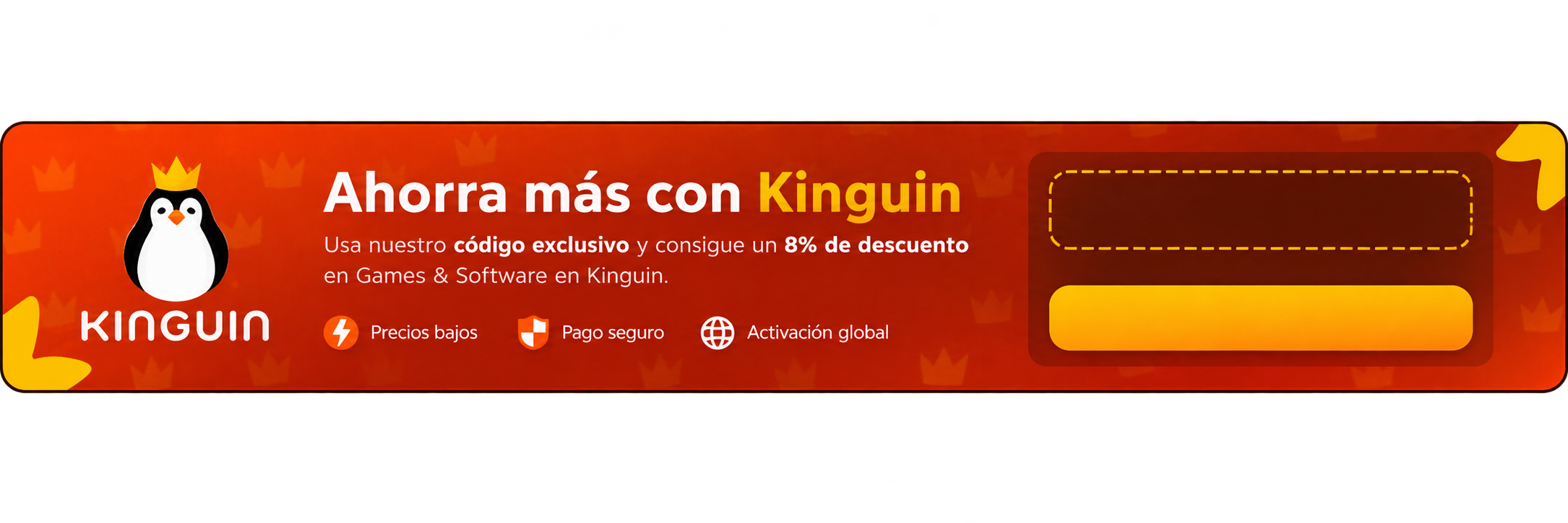 Ahorra un 8% en Kinguin con el código GAMEKEYHUNT